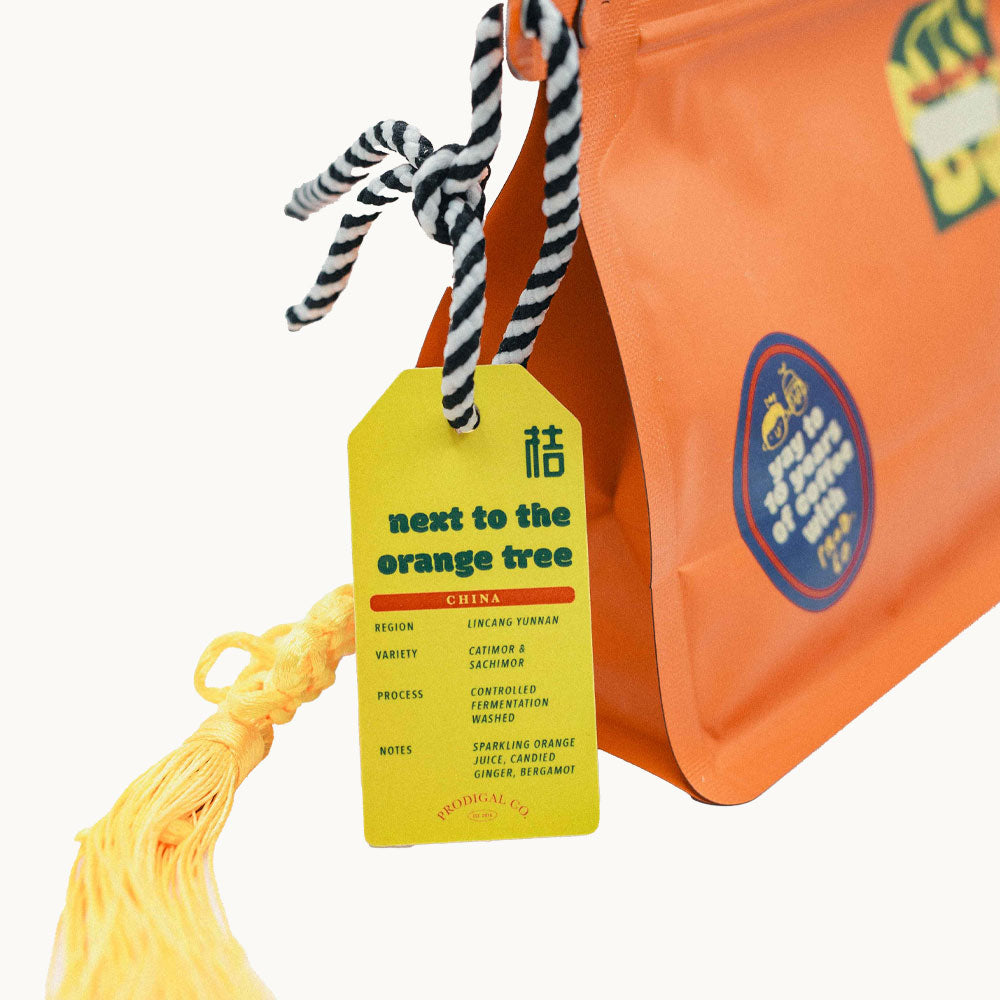 桔 (jú) next to the orange tree